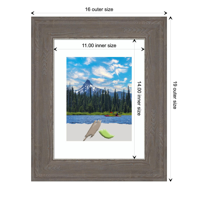 Claritha Picture Frame with Mat, Brown, 11" x 14"