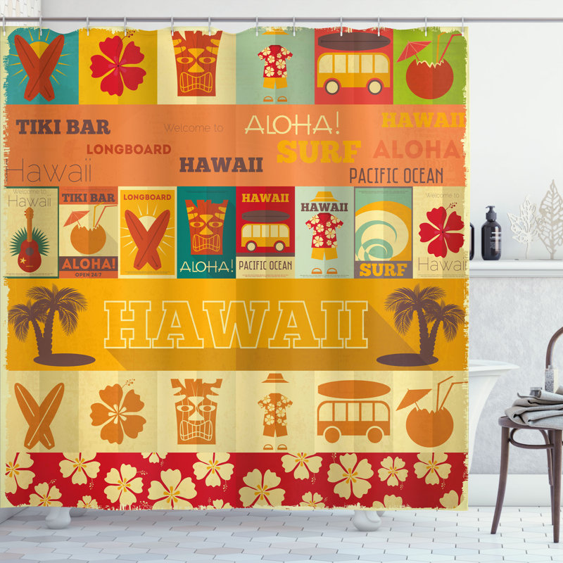 Shower Curtain with Hooks Included, 84"H x 69"W