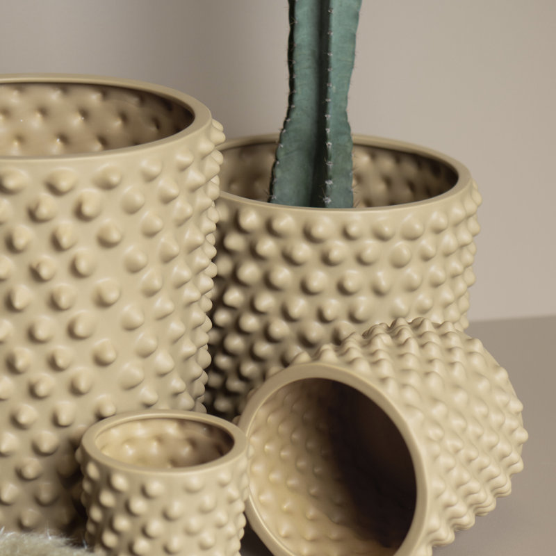 Cloudy Ceramic Pot Planter, 9.84" H x 11.81" W x 11.81" D, Gray