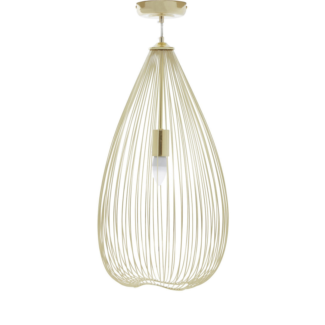 Hertel 1 - Light Gold Teardrop Pendant