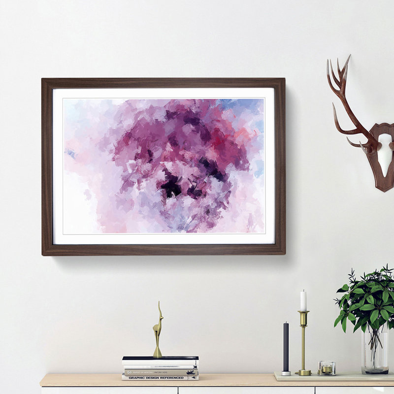 Floral Dreams in Abstract - Picture Frame Painting Print, Walnut Framed, 36cm H x 48cm W x 2cm D
