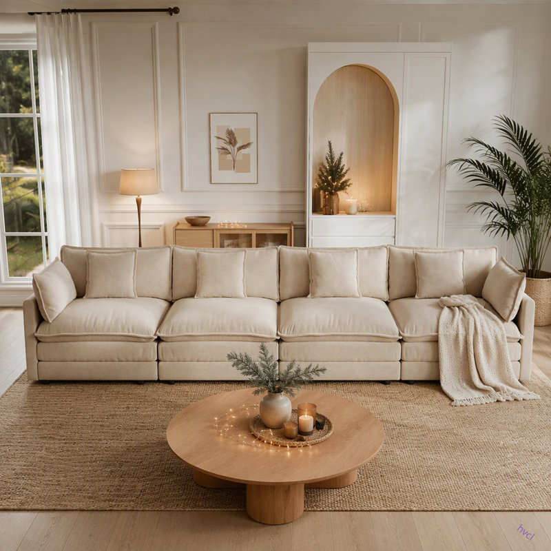 Canapé modulaire Free Free, canapé modulaire, canapé 4 places, canapé modulaire, chenille, Chenille beige