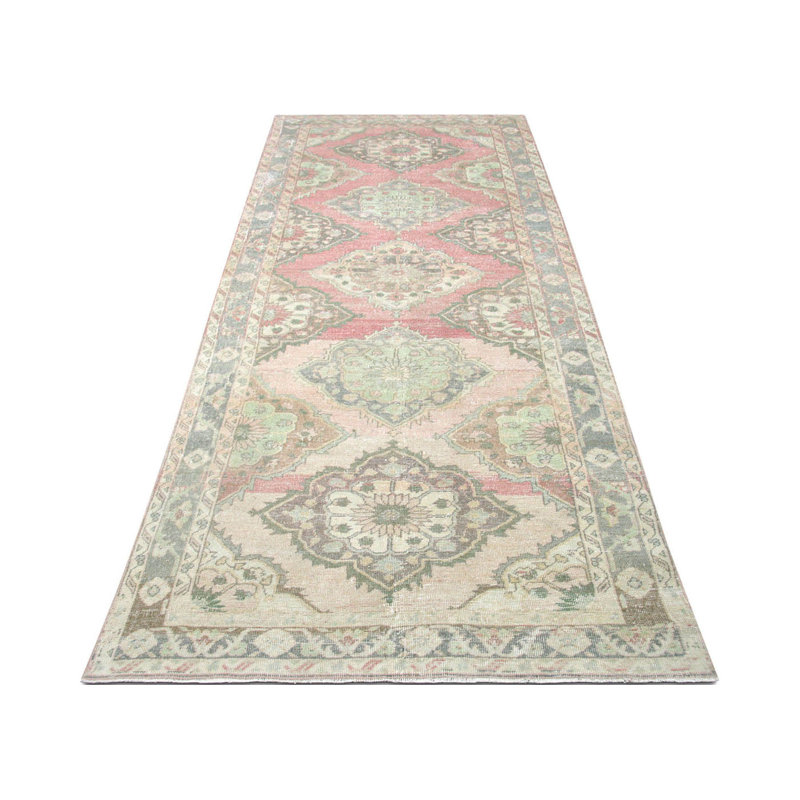 Gallery Size One-of-a-Kind 4'10" X 12'10" 1960s Runner Wool Area Rug in