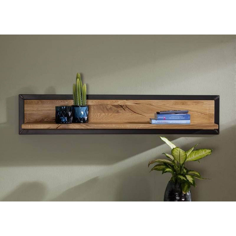 Villanders Oak Solid Wood Floating Shelf, 24cm H x 120cm W x 22cm D