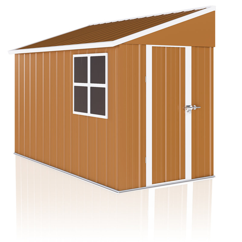 Remise en métal 8 x 4 pi avec portes doubles, fenêtres et ventilation pour l'aménagement de l'espace extérieur. - Gestion de l'utilisation à long terme de l'acier galvanisé de qualité. Fabrication
