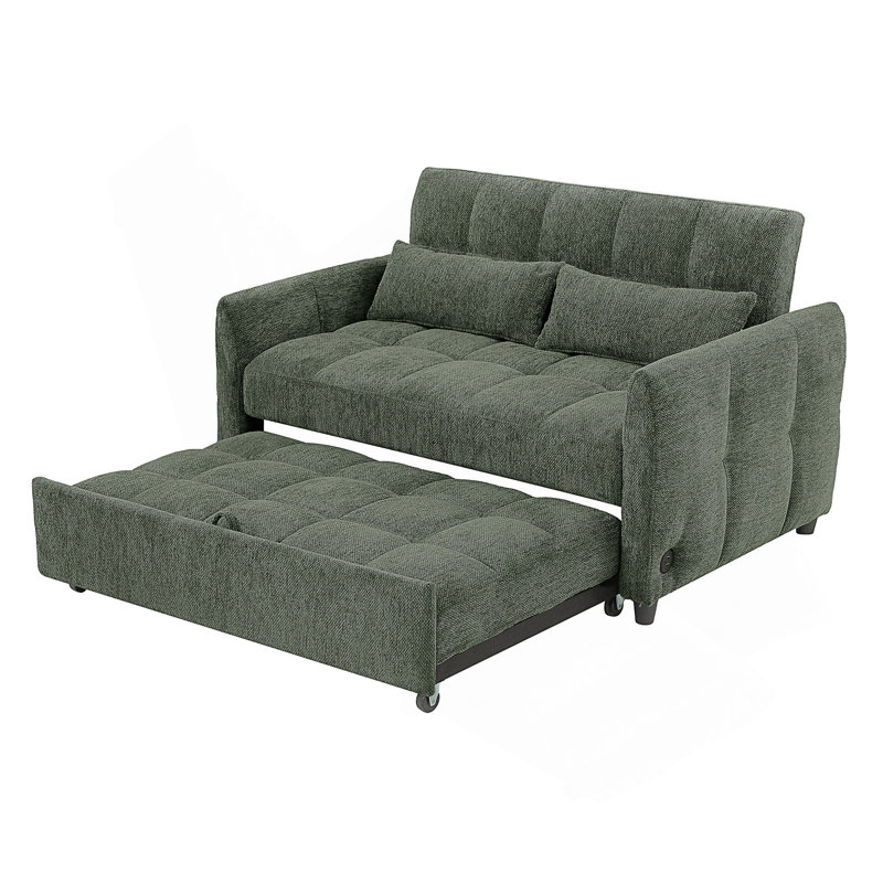 52.8" Adjustable Loveseat Convertible Sofa Bed