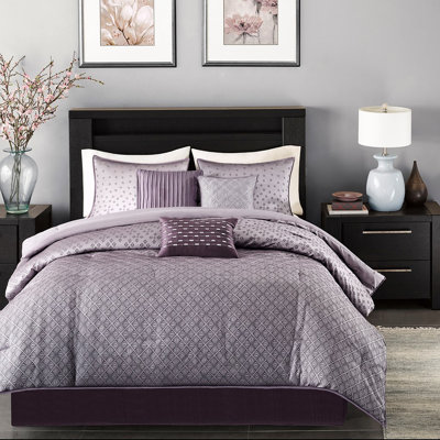 Purple King Comforter Bedding - Sequined Design, Filled, Machine Washable Detail, Filling, Easy To Wash Home Decor