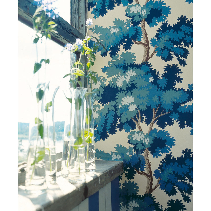Raphael Floral Wallpaper Roll by Sandberg, Dark Blue
