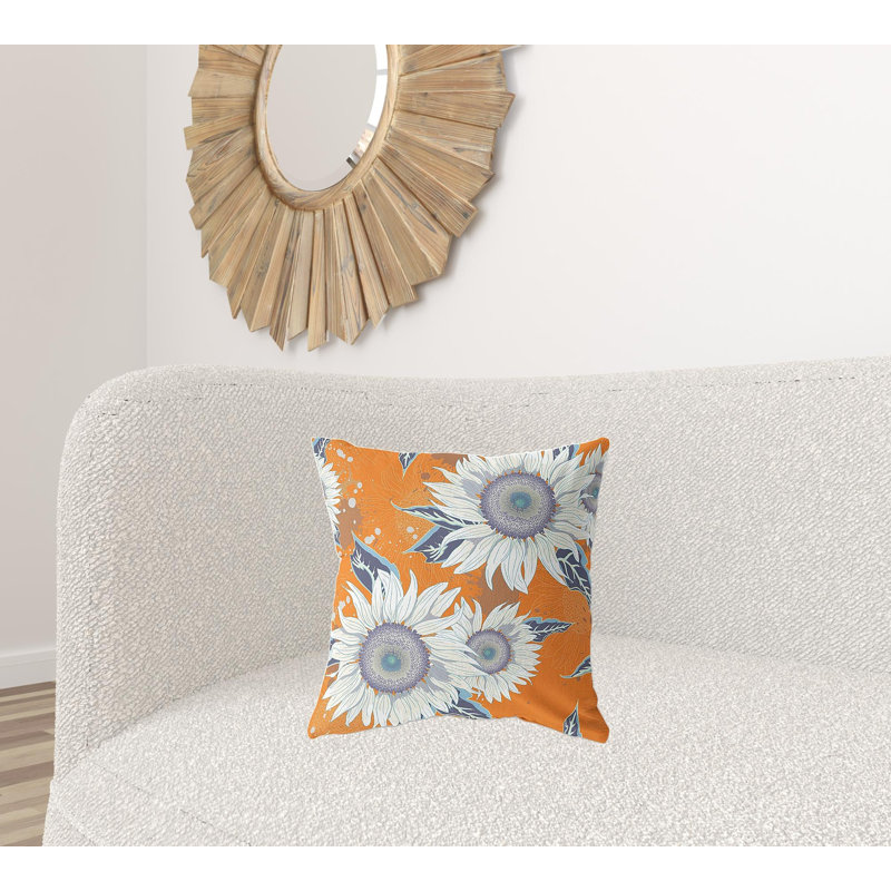 Coussin décoratif en toile 18 po x 18 po beige et jaune, Rouge / blanc