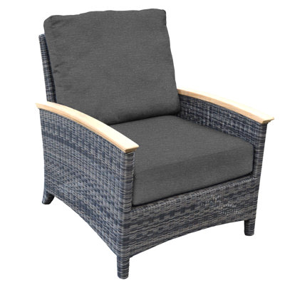 Bella Wicker Teak Outdoor Lounge Chair
