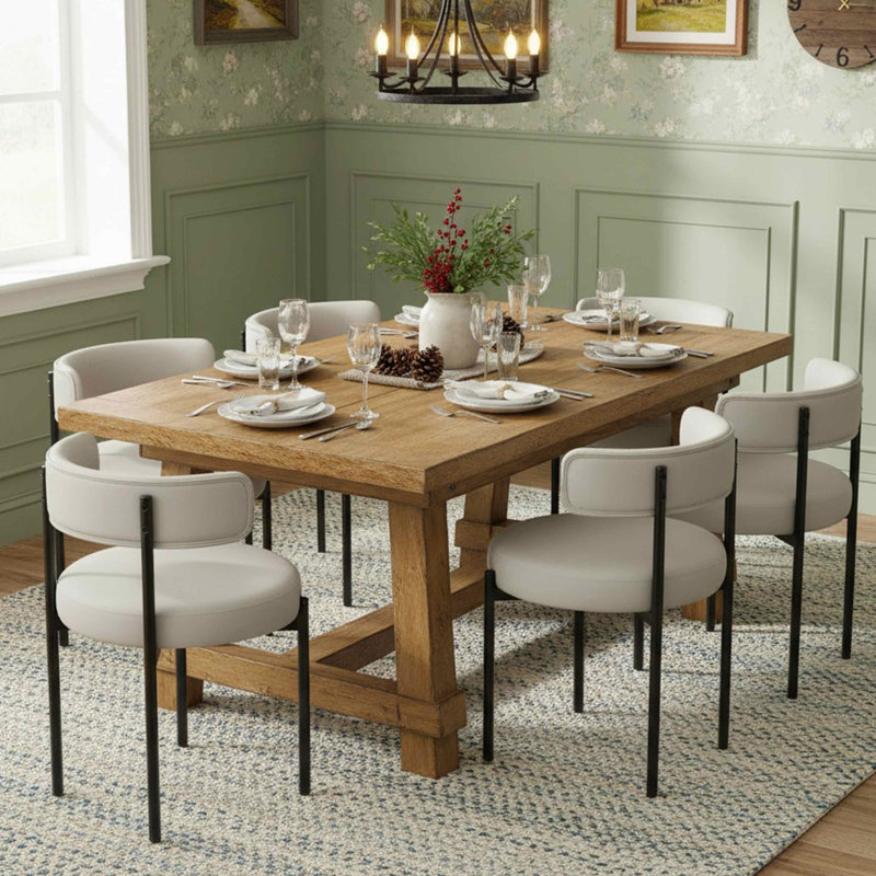 Chaises d'appoint rembourrées en similicuir, Beige gris, 6