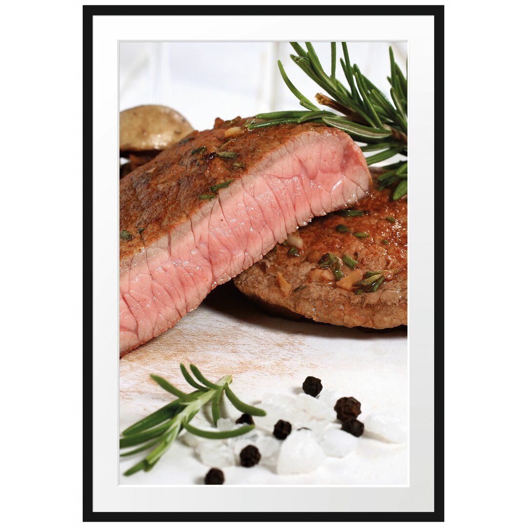 Gerahmtes Poster Saftiges Steak Medium