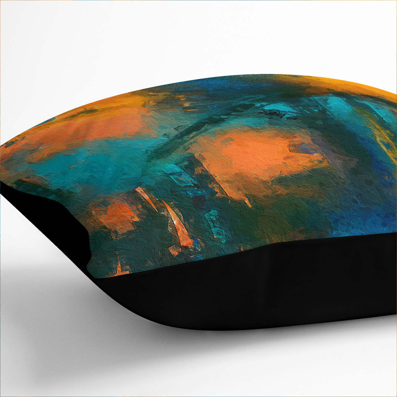 Abstract Square Throw Cushion, 40 x 40 cm, Black