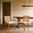 Solid Wood Dining Chair with Rattan Backrest-1431605419