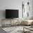 Metal Luxury Frame TV Stand For Tvs Up To 55" With Tempered Glass