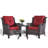 Dahlyla Wicker 2 - Person Patio Conversation Set with Cushions-436596330-436596332