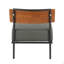 Chaise d'appoint contemporaine en similicuir gris avec accents de bois de noyer