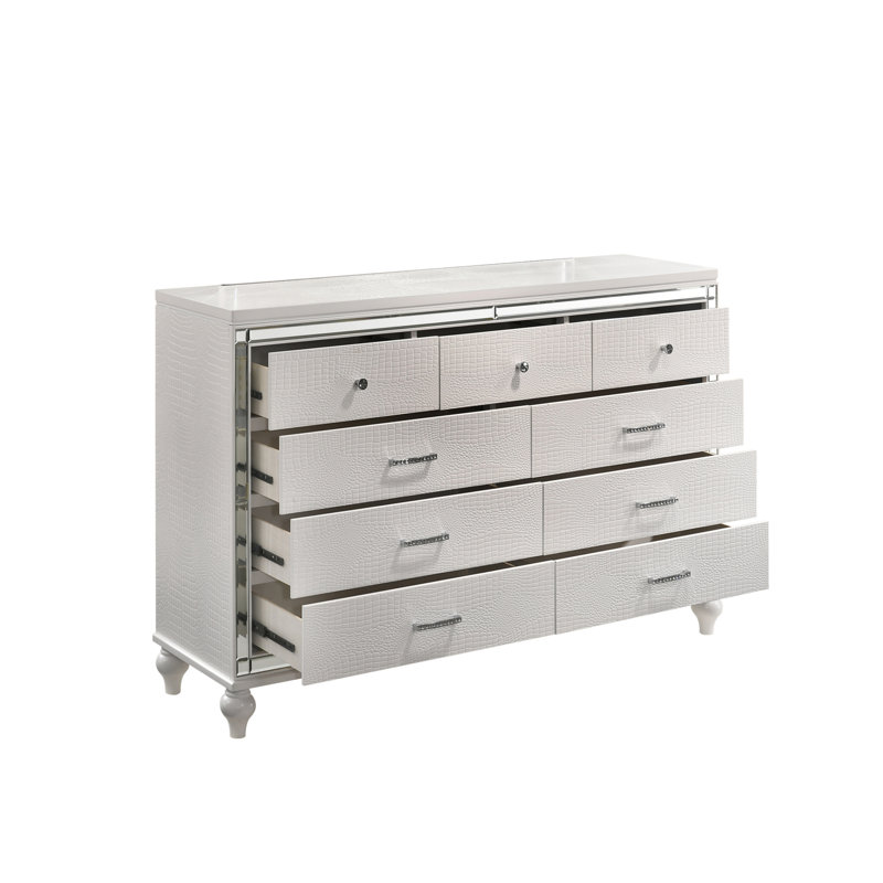 Sherley 9 - Drawer Dresser, White