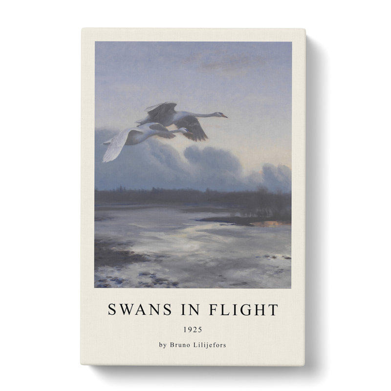 Swans in Flight Vol.1 by Bruno Liljefors - Wrapped Canvas, 76cm H x 50cm W x 3cm D