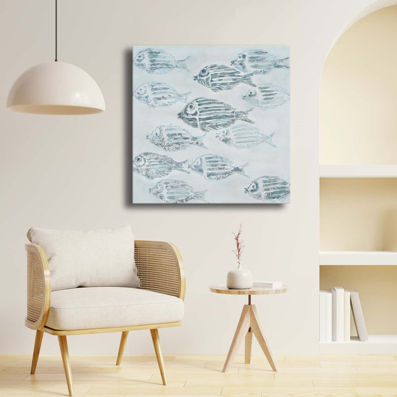 «Aqua School of Fish», art mural sur toile