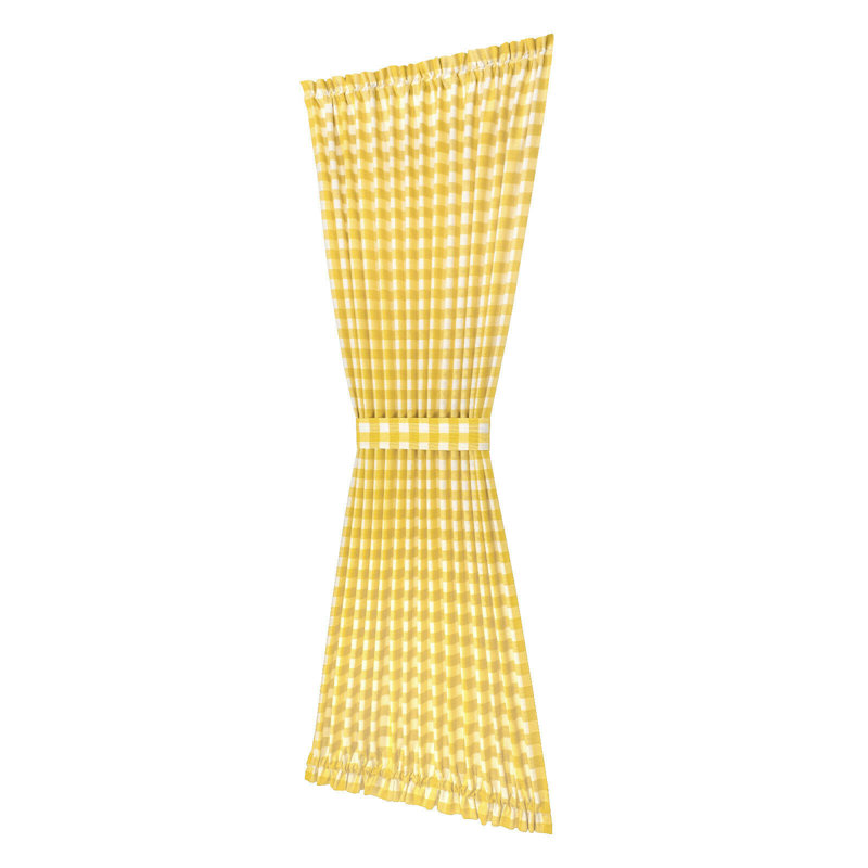 Ikuhiro Semi Sheer Curtain Single Panel, 54" W x 72" L, Yellow