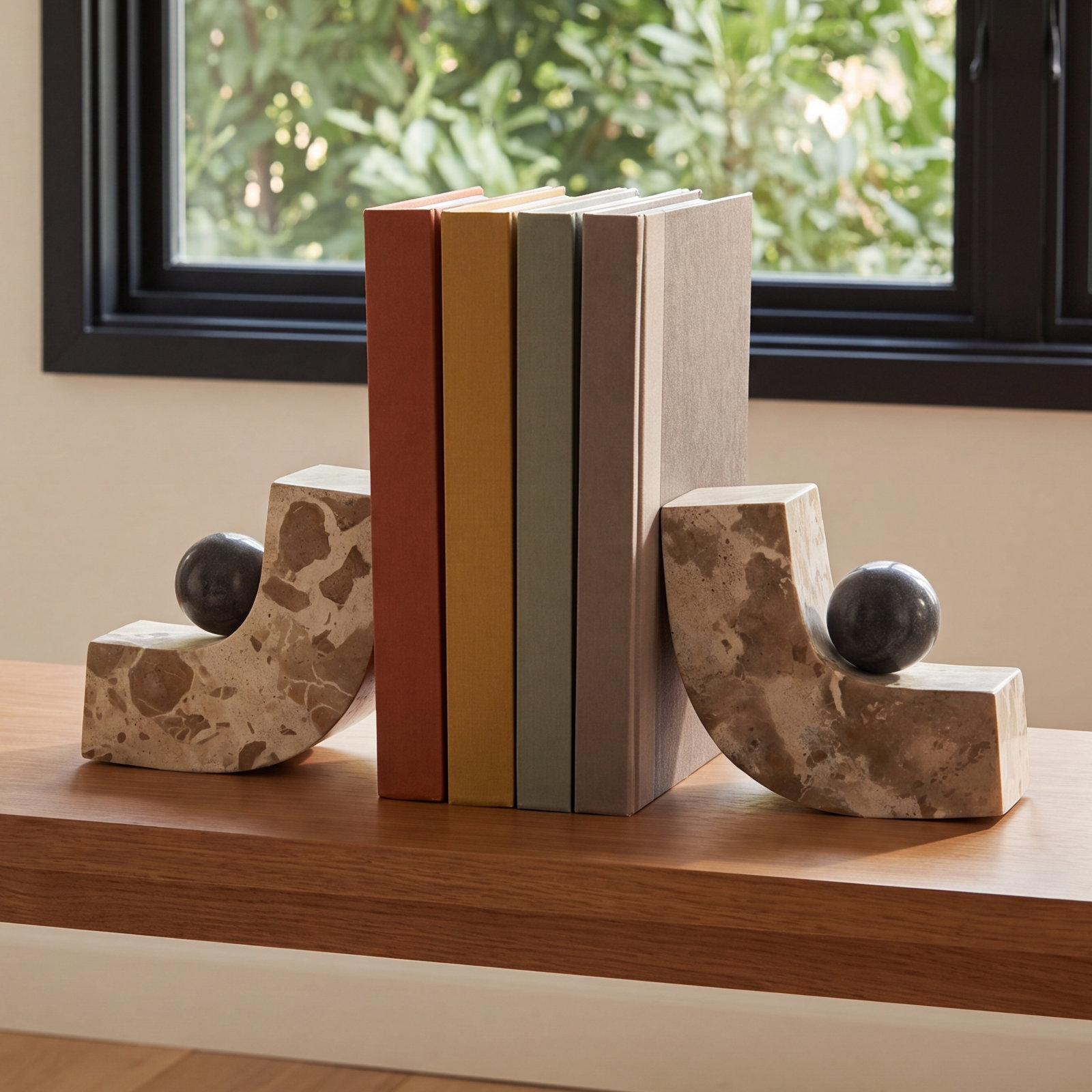 Marble Arched Curved Bookends