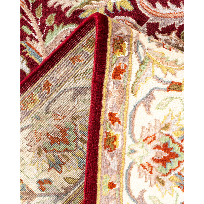 One-of-a-Kind Hayner Hand-Knotted 4'7" x 7'7" Wool Area Rug in Red