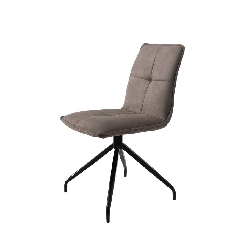 Chaise pivotante en velours velours, Marron foncé