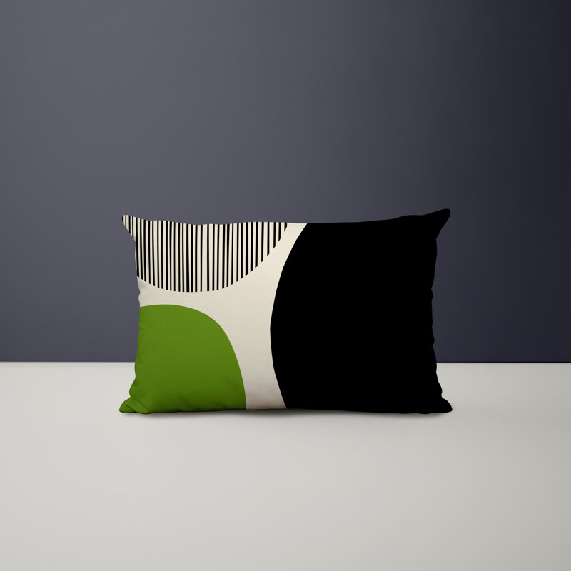 Chamu Polyester/Polyester Blend Lumbar Rectangular Indoor/Outdoor Pillow Cover & Insert, Chartreuse, 14"H x 20"W
