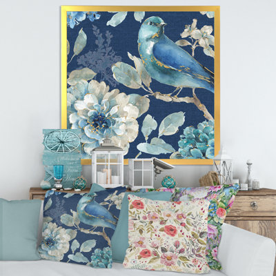 «Indigold Bird Cottage Family III», reproduction sur toile encadrée