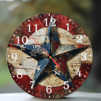 Horloge murale en bois 10 po, mouvement silencieux, à piles (piles AA non incluses), décor artistique, parfait pour les décorations