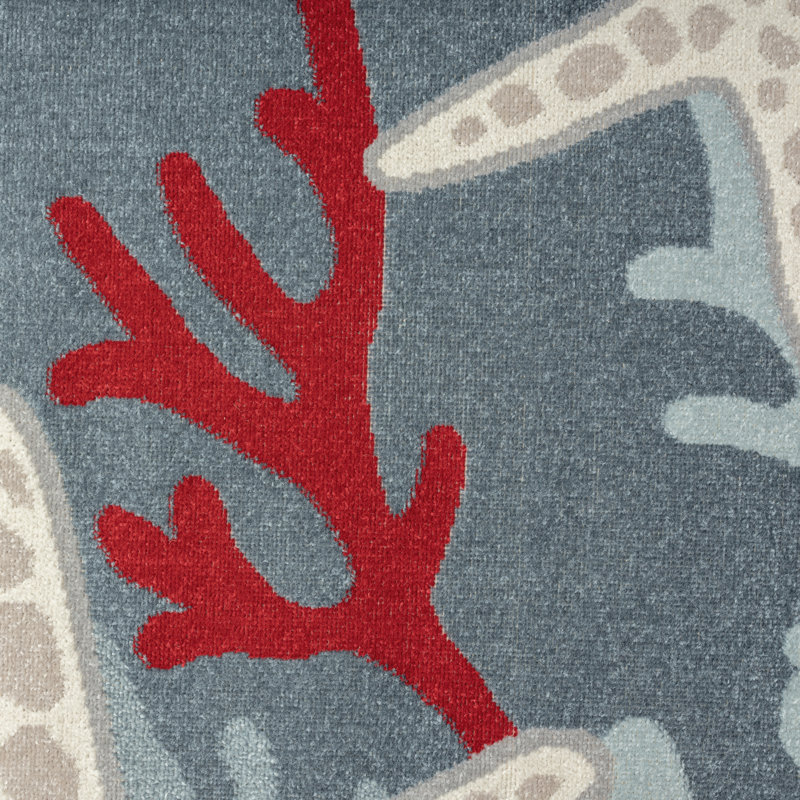Tapis bleu marine Starfish, Rectangle 5 pi 2 po x 7 pi 2 po