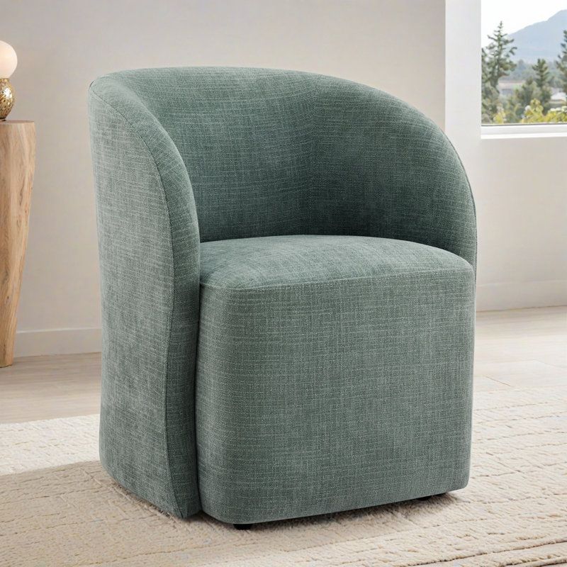 Chaise Frankie Caster, Tweed Selene écume de mer 