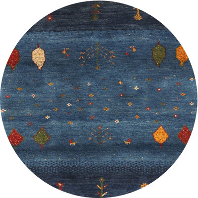 Tapis bleu abstrait Fithian