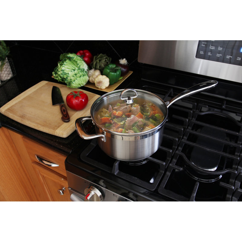Induction 21 Steel™ 3.5 Quarts Stainless Steel Saucepan