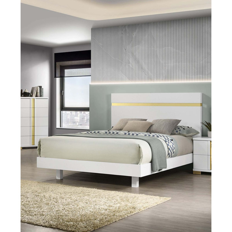 1Pc Bed Underbed LED(Only Bed), White, Queen