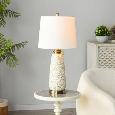 Lampe de table Joseph - délavé or - abat-jour blanc cassé