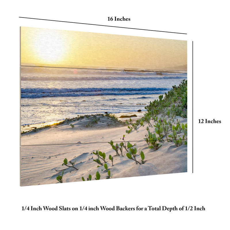 Murray Bolesta Pacific Ocean Seascape No 5 Wood Slat Art, H 18 po x l 22 po