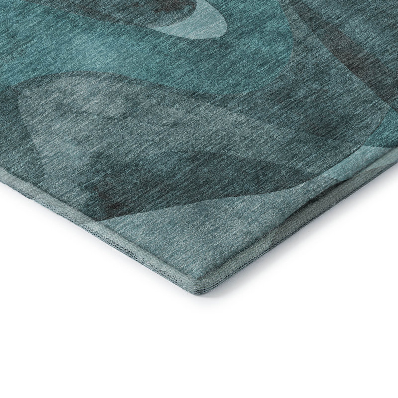 Lavage à la machine de qualité supérieure Mayfield AMF536 bleu sarcelle, Tapis de couloir 2 pi 3 po x 7 pi 6 po