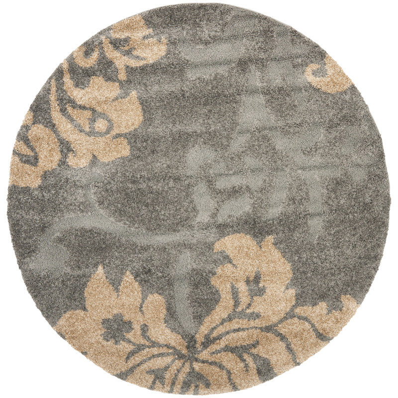 Chaffin Shag Performance Floral Rug, Round 6'7"