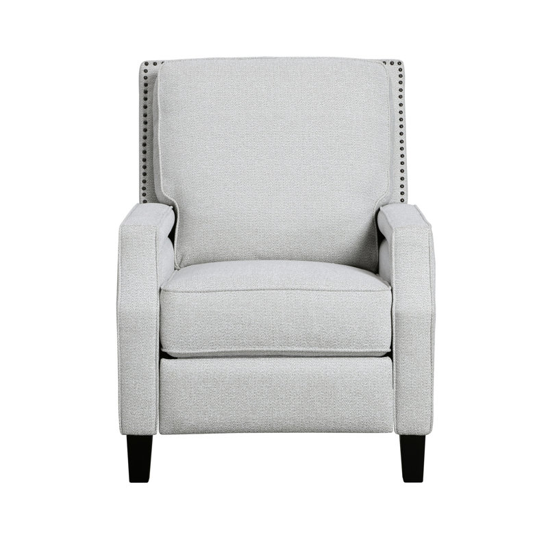 Transitional Gray Chenille Chair, Foam Padding, 38" Width, 21.5" Seat Width Solid Wood And Plywood Reclining Chair With Covering