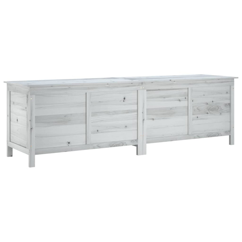 vidaXL Garden Storage Box Outdoor Storage Chest Trunk Toy Box Solid Wood Fir, White