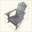 Chaise Adirondack inclinable en bois-925671572