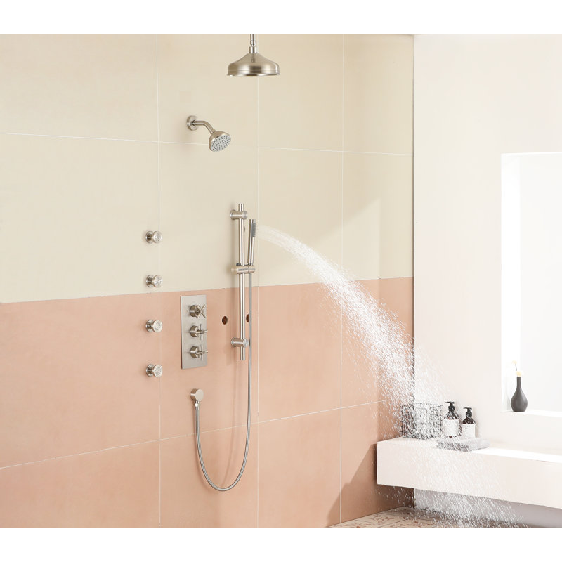 Robinet de douche avec valve brute, Nickel brossé