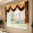  European Retro Velvet Swag Valance with Beaded Tassels, Magic Tape Install, 1-Panel-2015674383