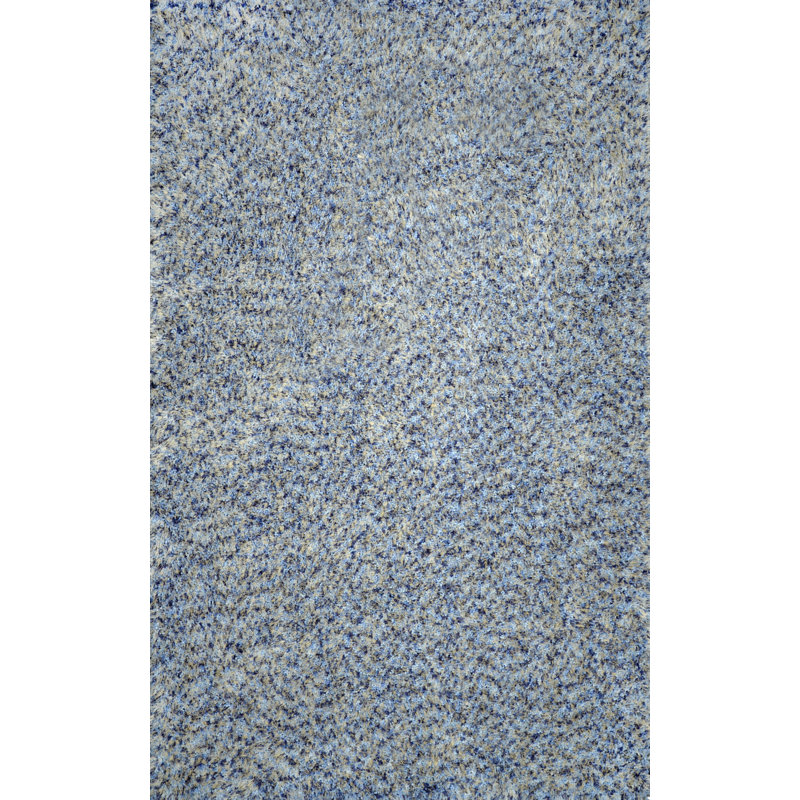 Tapis bleu touffeté à la main Glamour, Rectangle 7 pi 6 po x 9 pi 6 po