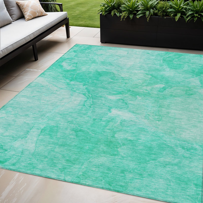 Tapis bleu sarcelle et turquoise 5 pi x 8 pi
