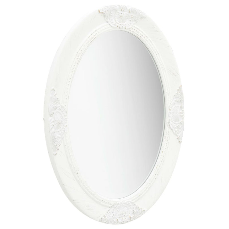 Cann Wood Oval Wall Mirror, White, 70cm H x 50cm W