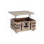 Table basse à plateau relevable en bois Mango avec incrustations en métal