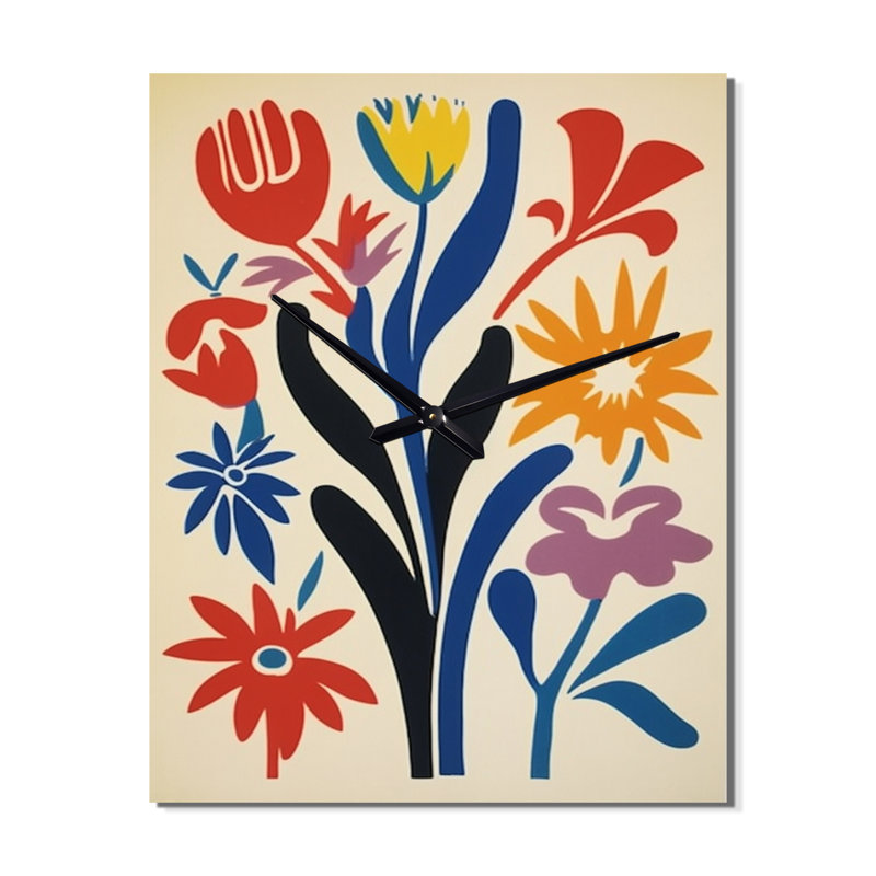 Horloge murale abstraite fleurs abstraites en bleu - animaux hibou, Petit